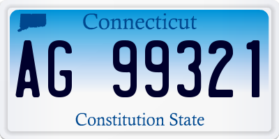 CT license plate AG99321