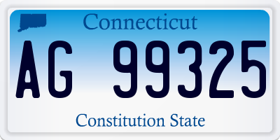 CT license plate AG99325