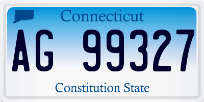CT license plate AG99327