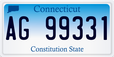 CT license plate AG99331