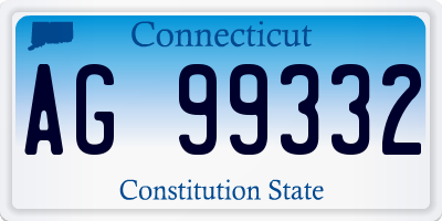 CT license plate AG99332