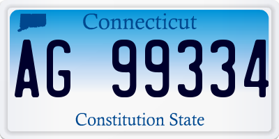 CT license plate AG99334