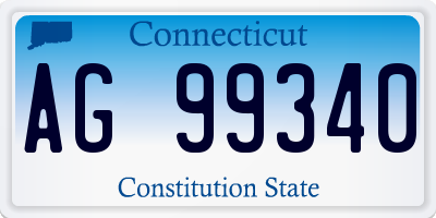 CT license plate AG99340
