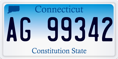 CT license plate AG99342