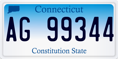 CT license plate AG99344