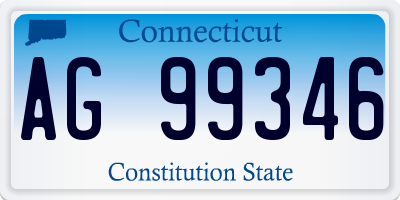 CT license plate AG99346