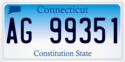 CT license plate AG99351