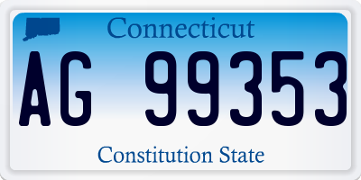 CT license plate AG99353