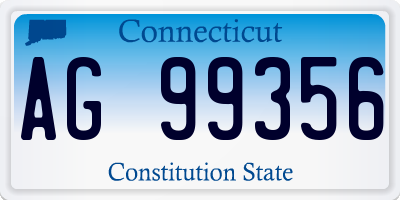 CT license plate AG99356