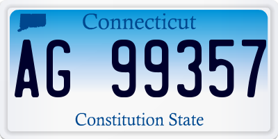 CT license plate AG99357