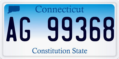 CT license plate AG99368