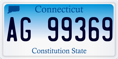 CT license plate AG99369