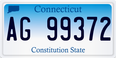 CT license plate AG99372