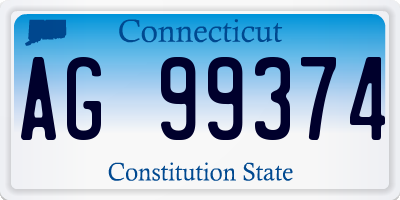 CT license plate AG99374