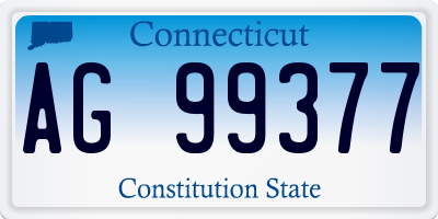 CT license plate AG99377