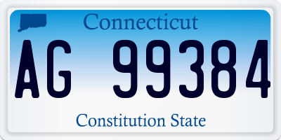 CT license plate AG99384