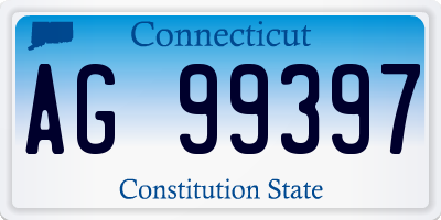 CT license plate AG99397