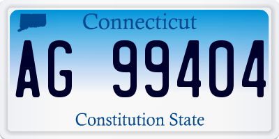 CT license plate AG99404