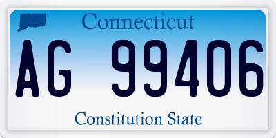 CT license plate AG99406