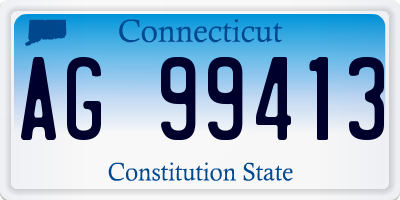 CT license plate AG99413