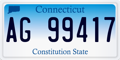 CT license plate AG99417