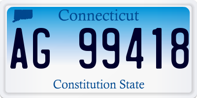 CT license plate AG99418