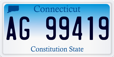 CT license plate AG99419