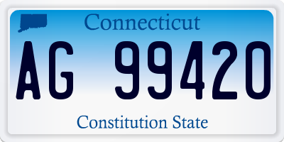 CT license plate AG99420