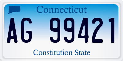 CT license plate AG99421