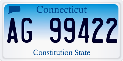 CT license plate AG99422
