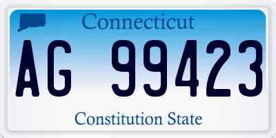 CT license plate AG99423