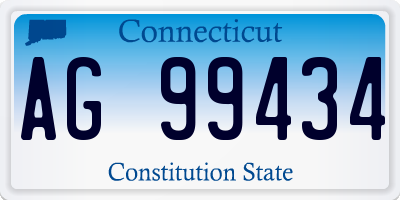 CT license plate AG99434