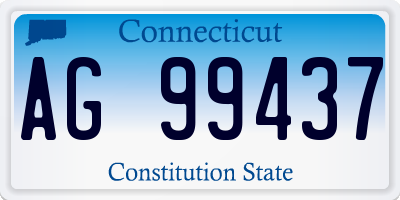 CT license plate AG99437