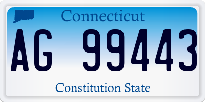 CT license plate AG99443
