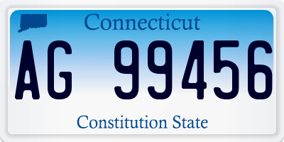 CT license plate AG99456