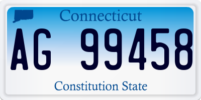 CT license plate AG99458