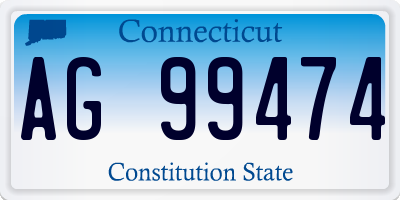 CT license plate AG99474
