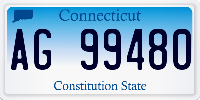 CT license plate AG99480