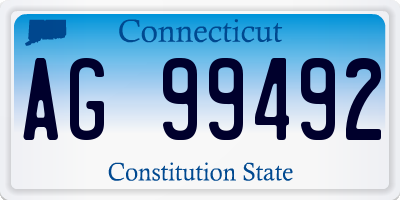 CT license plate AG99492