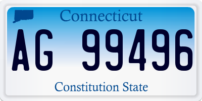 CT license plate AG99496