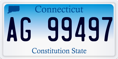 CT license plate AG99497