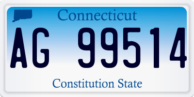 CT license plate AG99514