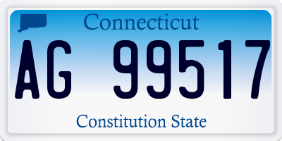 CT license plate AG99517