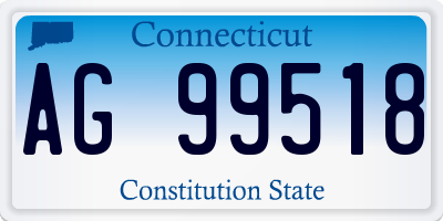 CT license plate AG99518