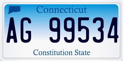 CT license plate AG99534