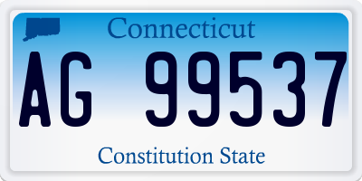 CT license plate AG99537