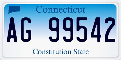 CT license plate AG99542