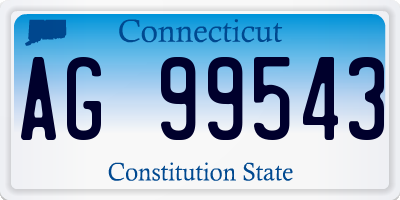 CT license plate AG99543