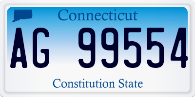 CT license plate AG99554