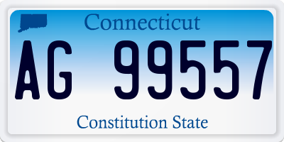 CT license plate AG99557